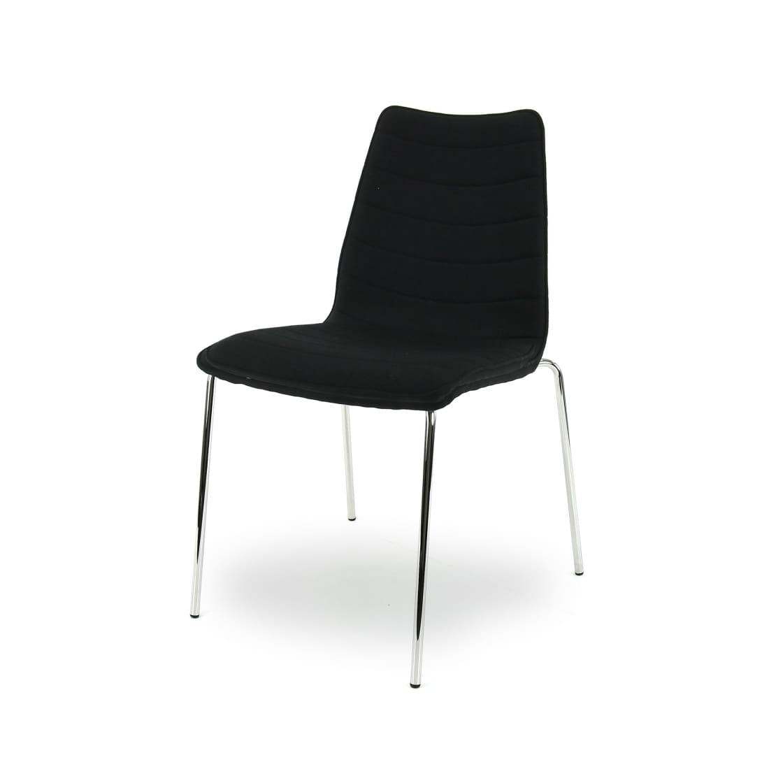 Workliving Verona Chaise de salle à manger / chaise de réunion - Noir Mirage - Piètement chromé