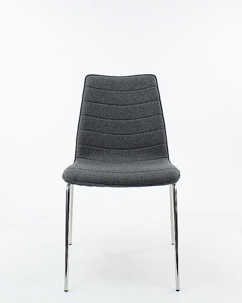 Workliving Verona Chaise de salle à manger / chaise de réunion - feutre de laine gris moyen - piètement chromé