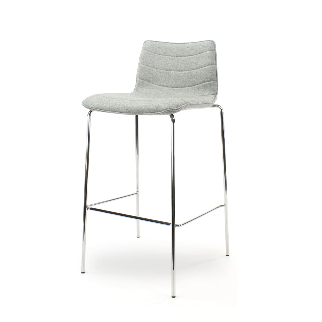 Workliving Verona Tabouret de bar - Feutre de laine gris clair - Piètement chromé