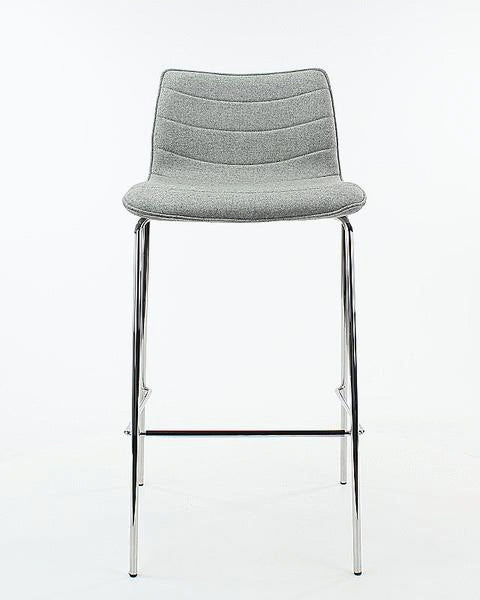 Workliving Verona Tabouret de bar - Feutre de laine gris clair - Piètement chromé