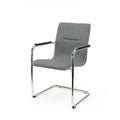 Workliving Chaise de réunion X6 - Confort Piètement luge Feutre de laine Gris moyen