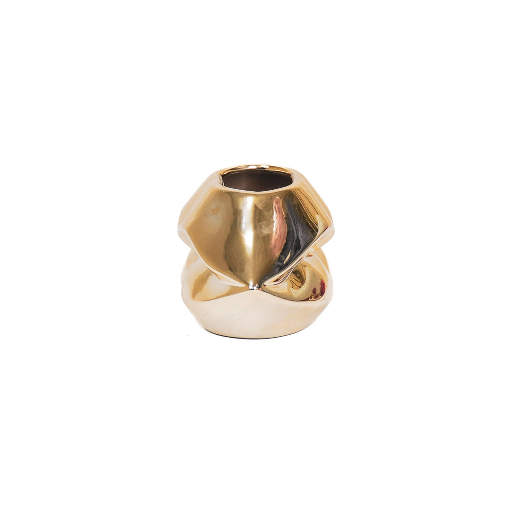 Vase Lips en Céramique Doré