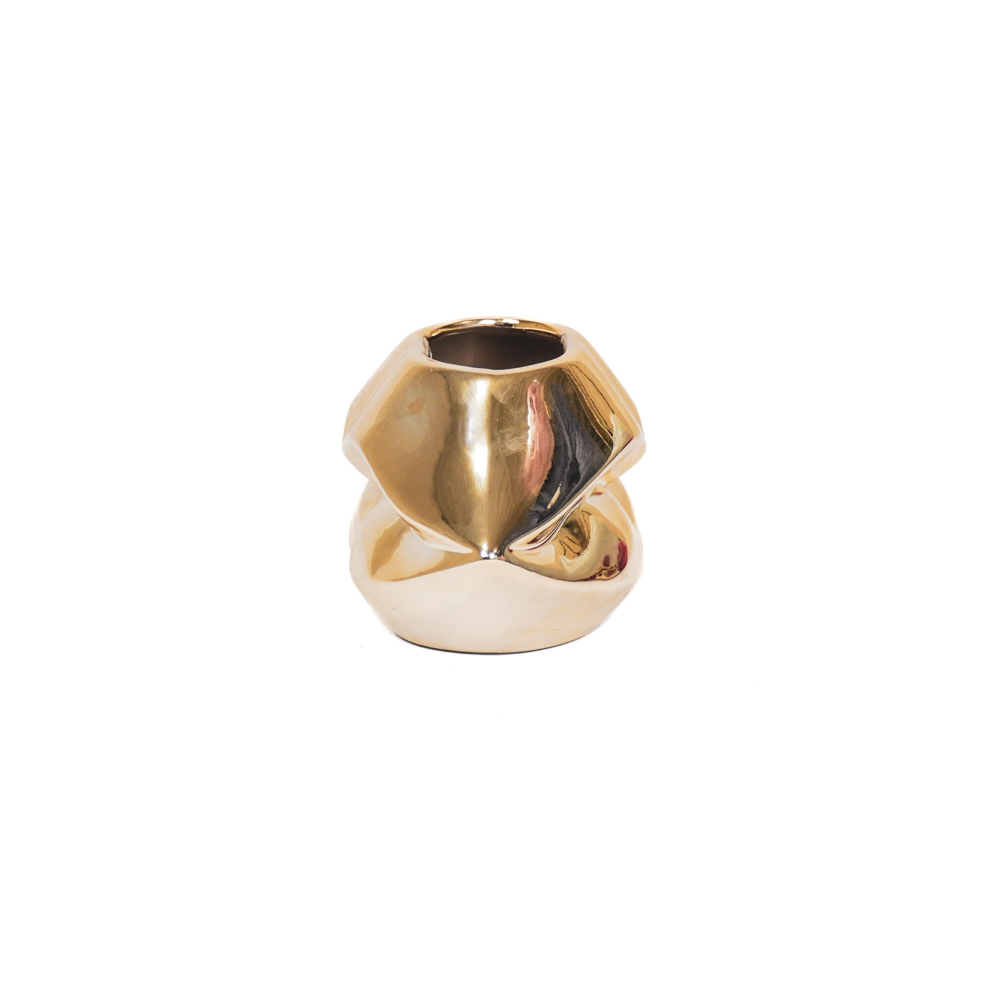 Vase Lips en Céramique Doré