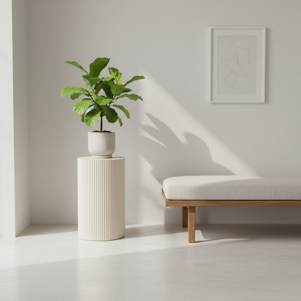 Table d'appoint / Pilier - Cylindre - MDF - Sable - 30x54cm