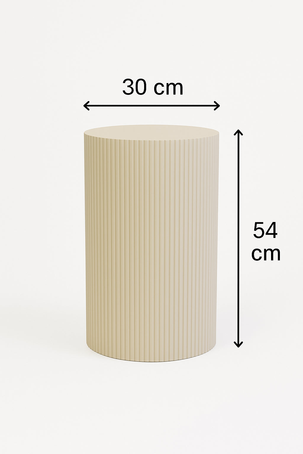Table d'appoint / Pilier - Cylindre - MDF - Sable - 30x54cm