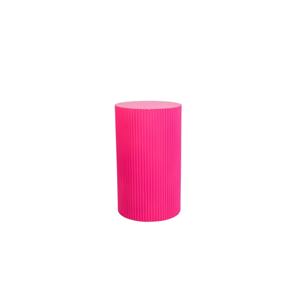 Table d'appoint / Pilier - Cylindre - MDF - Rose néon - 30 x 54 cm