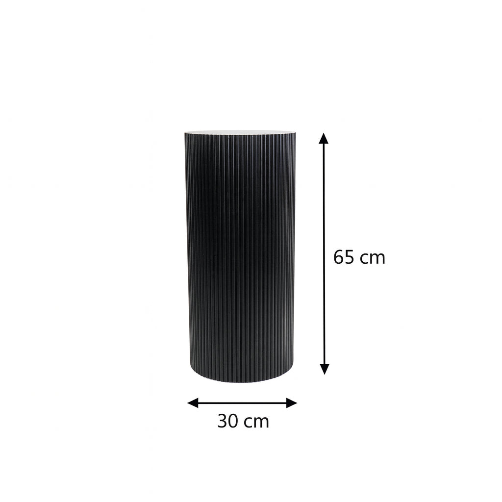 Table d'appoint / Pilier - Cylindre - MDF - Noir - 30 x 65 cm