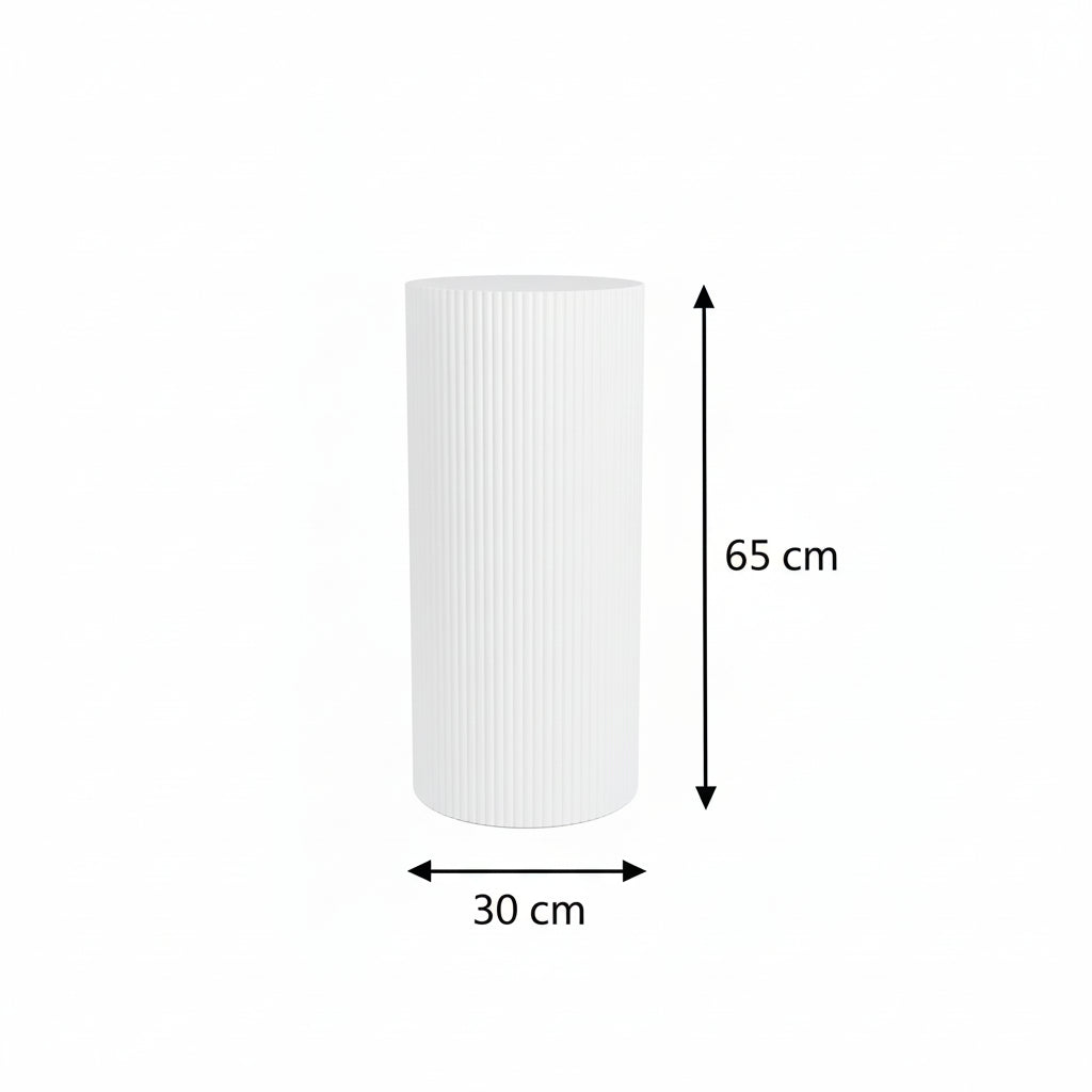 Table d'appoint / Pilier - Cylindre - MDF - blanc - 30x65cm