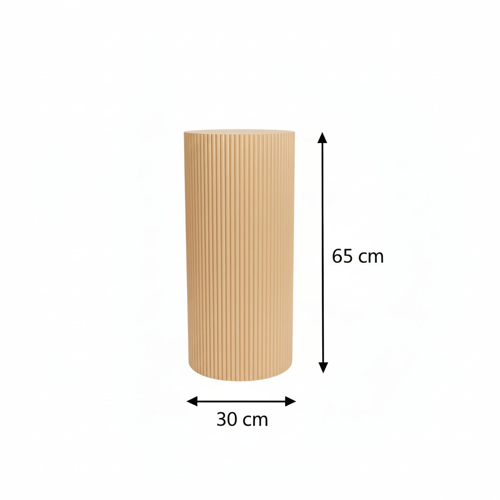 Table d'appoint / Pilier - Cylindre - MDF - Sable - 30 x 65 cm