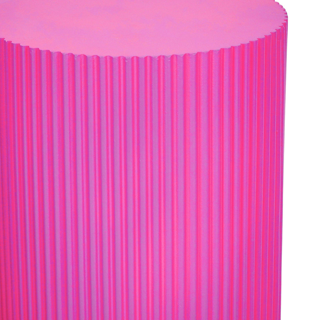 Table d'appoint / Pilier - Cylindre - MDF - Rose néon - 30x65cm
