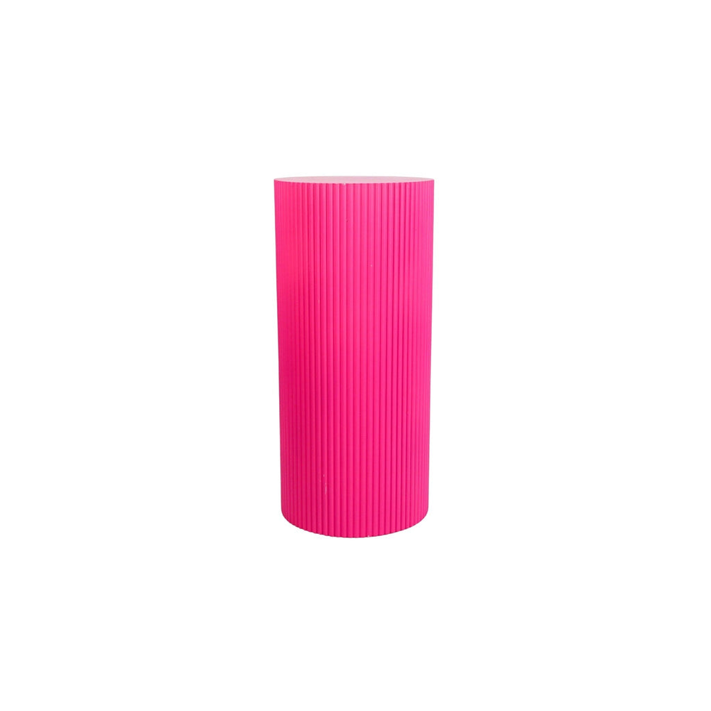 Table d'appoint / Pilier - Cylindre - MDF - Rose néon - 30x65cm
