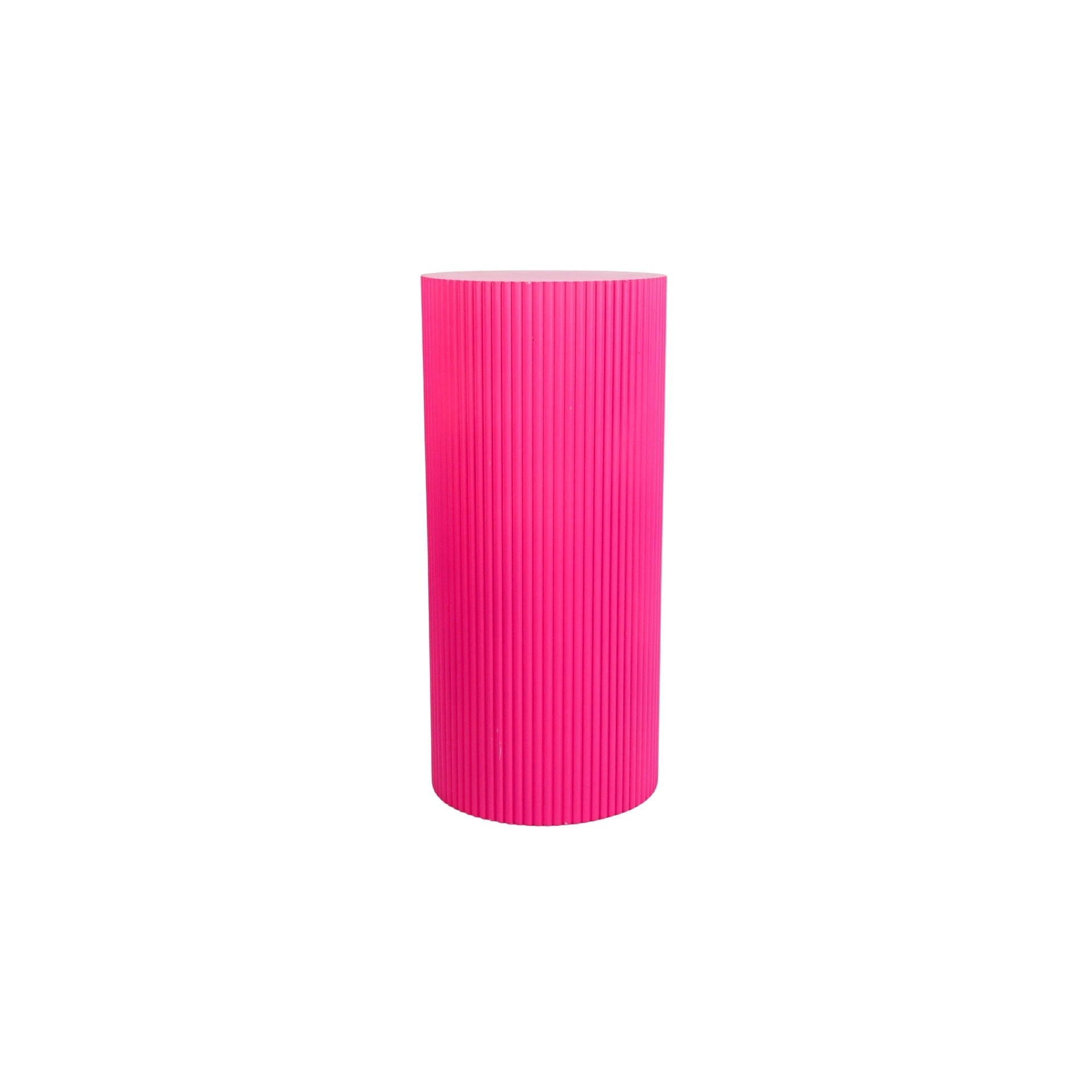 Table d'appoint / Pilier - Cylindre - MDF - Rose néon - 30x65cm