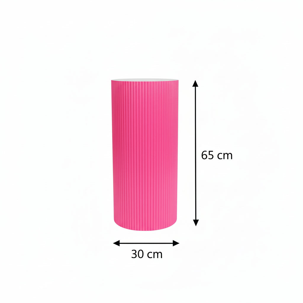 Table d'appoint / Pilier - Cylindre - MDF - Rose néon - 30x65cm