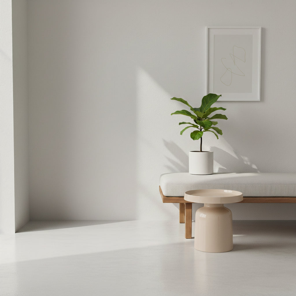 Table d'appoint - Cylindrique - MDF - Sable - 39 x 45 cm
