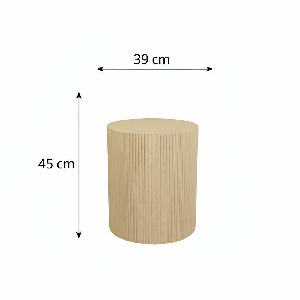 Table d'appoint - Cylindrique - MDF - Sable - 39 x 45 cm