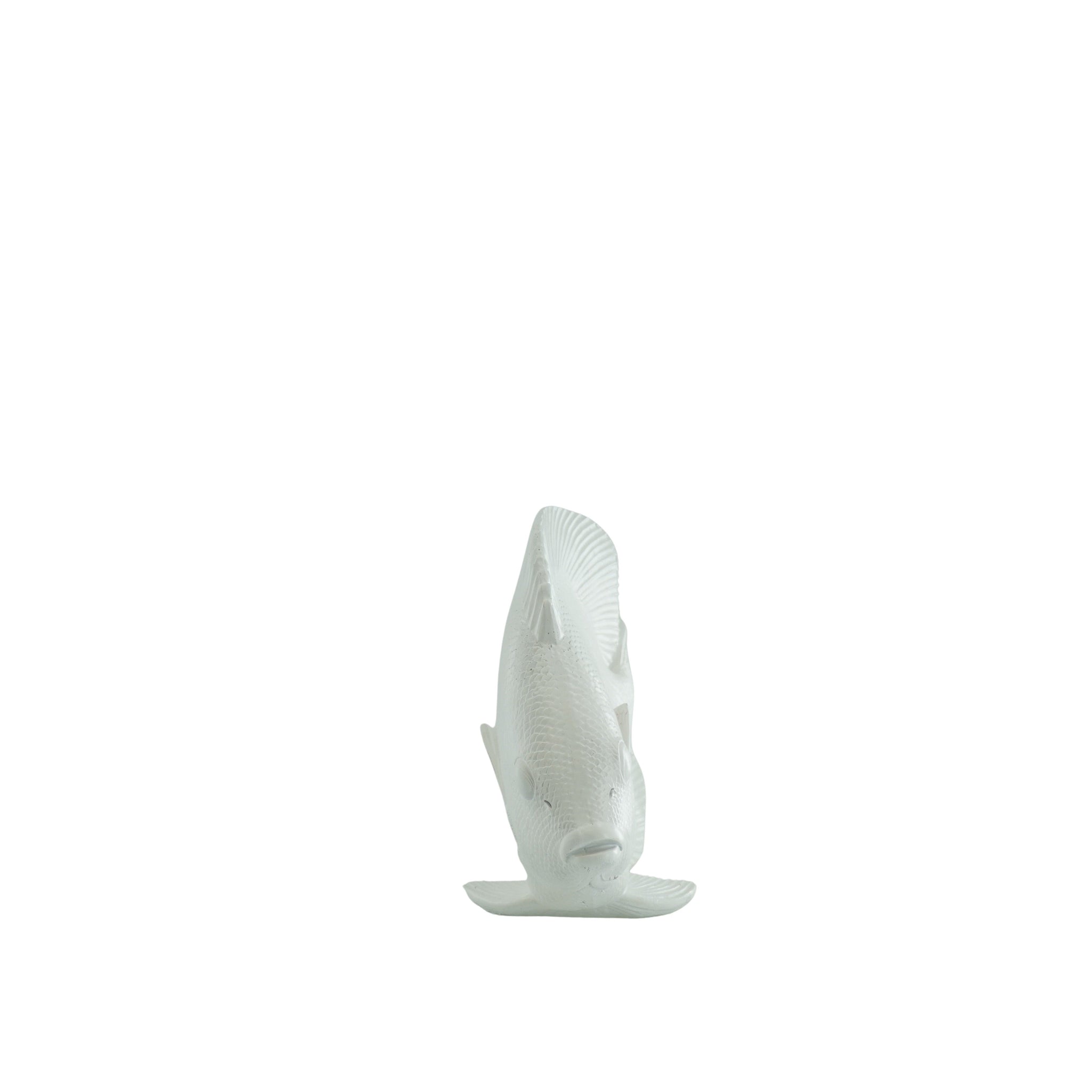Ornement - Poisson plat - Polyrésine - Blanc - 19,5 x 10,5 x 16 cm