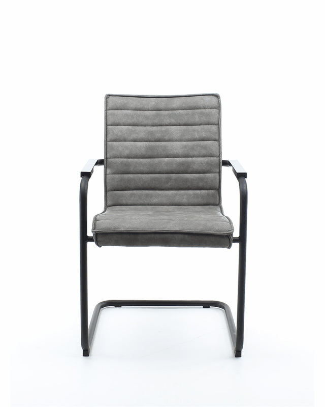 Workliving Haven Chaise de salle à manger - cuir végan gris