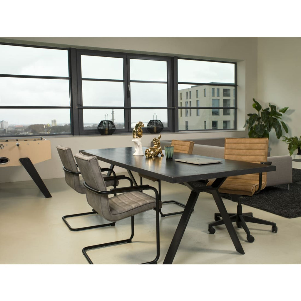 Workliving Haven Chaise de salle à manger - cuir végan gris
