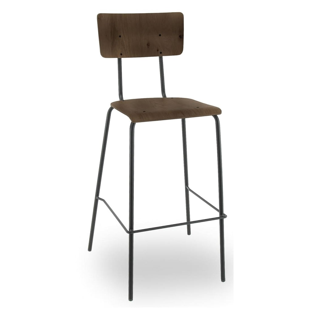 Workliving Tabouret de bar haut Bo en bois vintage
