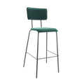 Workliving Tabouret de bar haut Bo - Velours Earth Forest