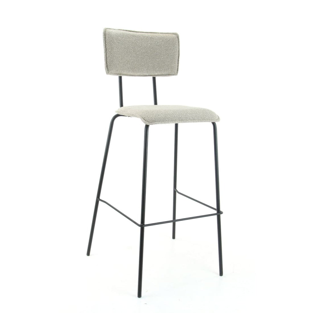 Workliving Tabouret de bar haut Bo Society - bouclé shiitaké
