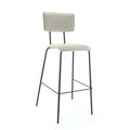 Workliving Tabouret de bar haut Bo Society - bouclé shiitaké