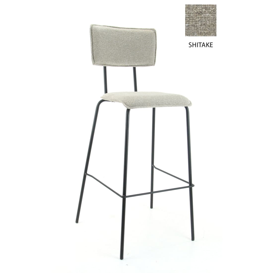 Workliving Tabouret de bar haut Bo Society - bouclé shiitaké