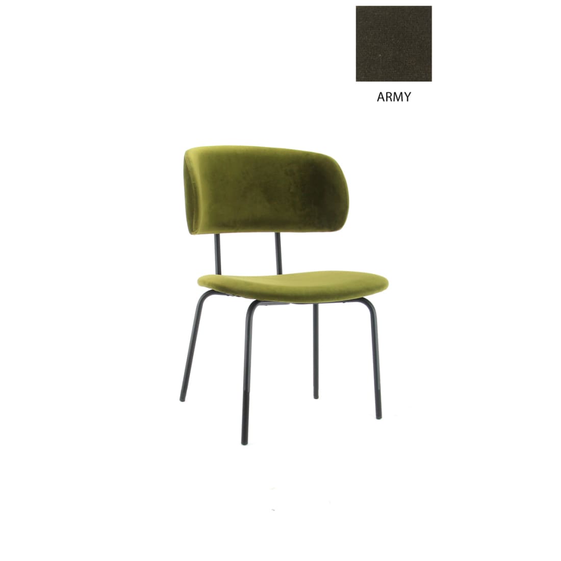 Workliving Chaise de salle à manger Bo RS - Velours Earth Army