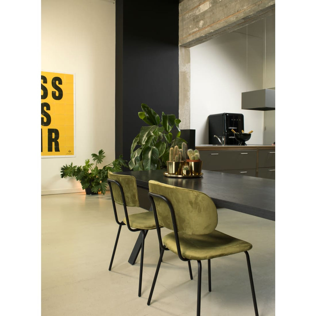 Workliving Chaise de salle à manger Bo RS - Velours Earth Army