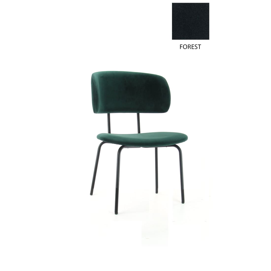 Workliving Chaise de salle à manger Bo RS - Velours Terre Forêt