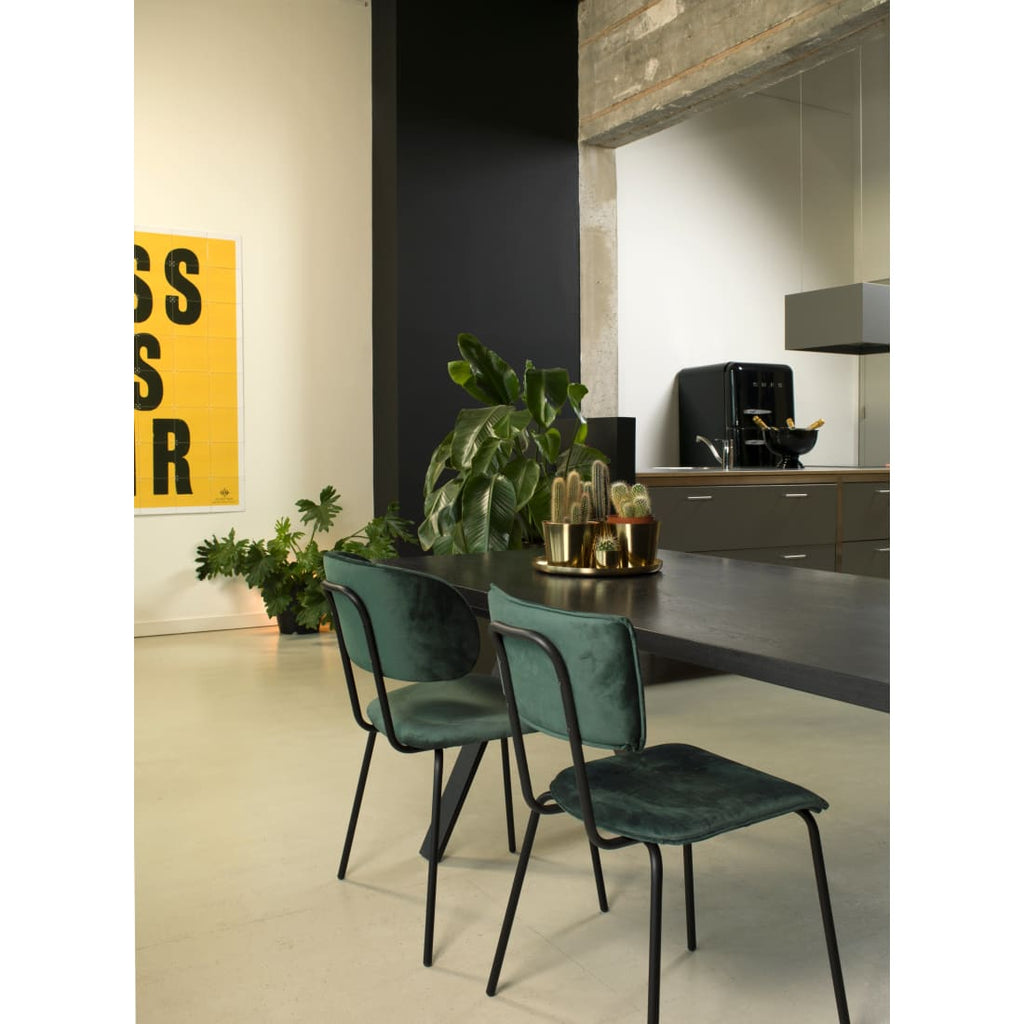 Workliving Chaise de salle à manger Bo RS - Velours Terre Forêt