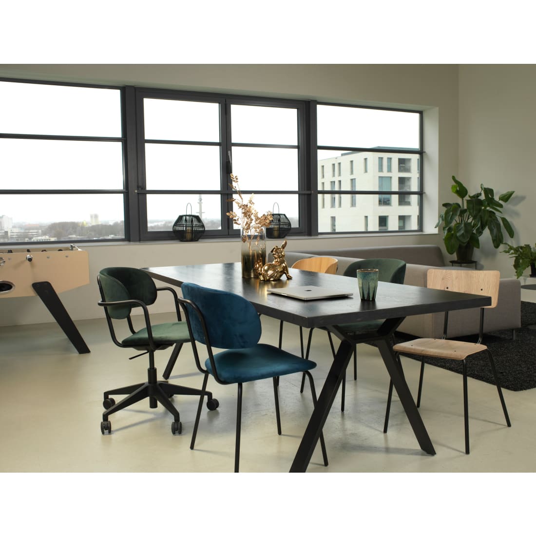 Workliving Chaise de salle à manger Bo RS - Velours Terre Forêt