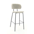 Workliving Tabouret de bar haut Society Bo - Bouclé Shitake