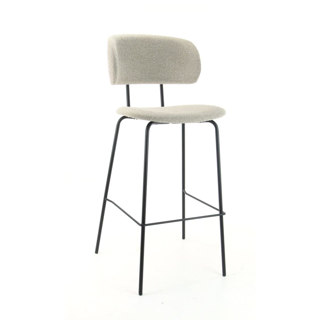Workliving Tabouret de bar haut Society Bo - Bouclé Shitake