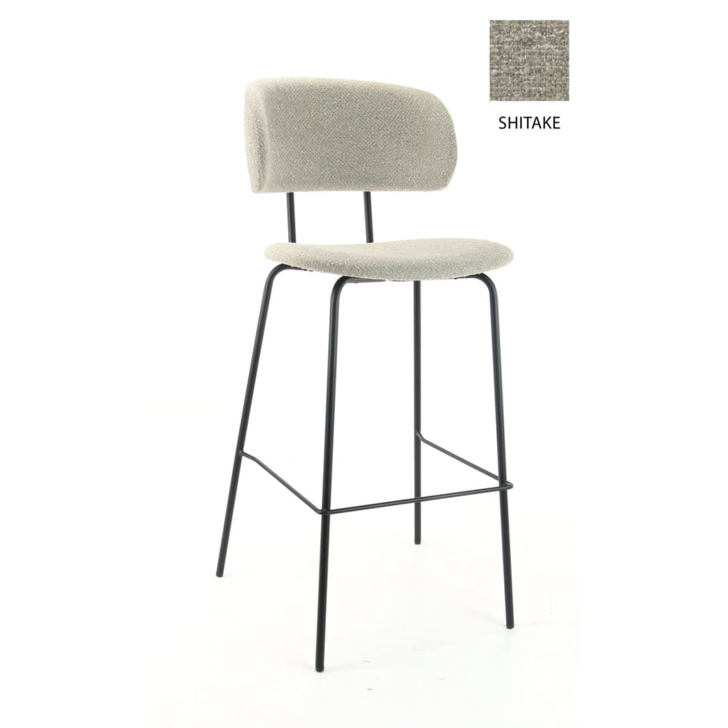 Workliving Tabouret de bar haut Society Bo - Bouclé Shitake
