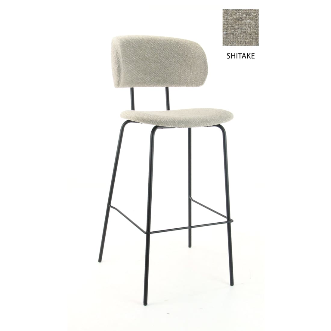 Workliving Tabouret de bar haut Society Bo - Bouclé Shitake