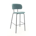 Workliving Tabouret de bar haut Society Bo - bouclé pétrole