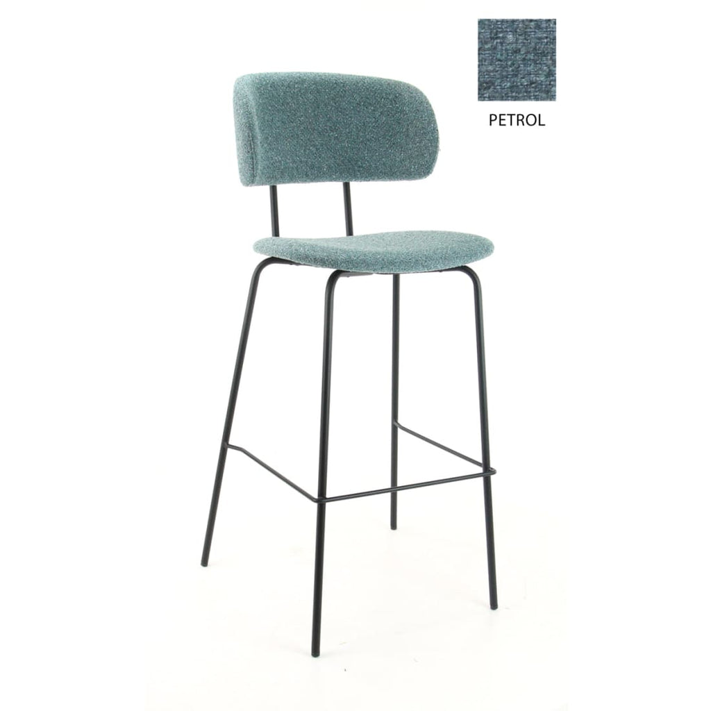 Workliving Tabouret de bar haut Society Bo - bouclé pétrole