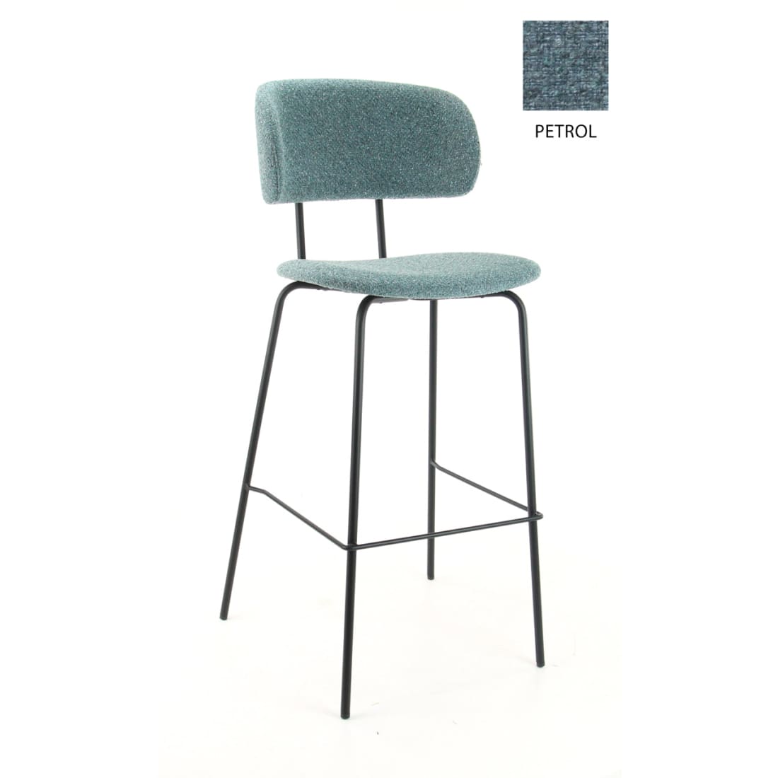 Workliving Tabouret de bar haut Society Bo - bouclé pétrole