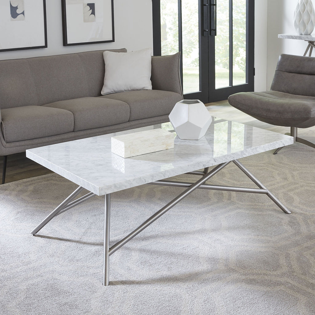 Table basse corail en marbre