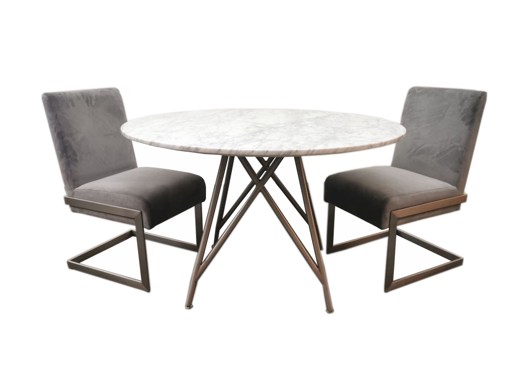 Chaise de salle à manger Coral petite, motif diamant, lot de 2