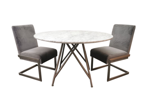 Chaise de salle à manger Coral petite, motif diamant, lot de 2