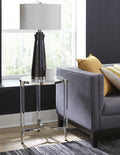 Table d'appoint Marilyn en verre, acrylique et acier inoxydable poli