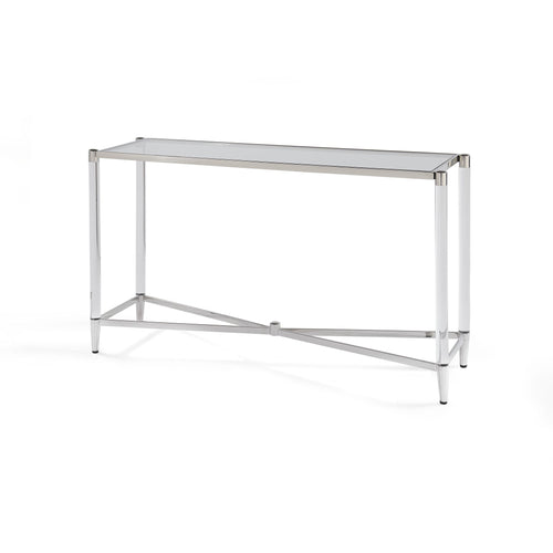 Console Marilyn en verre, acrylique et acier inoxydable poli