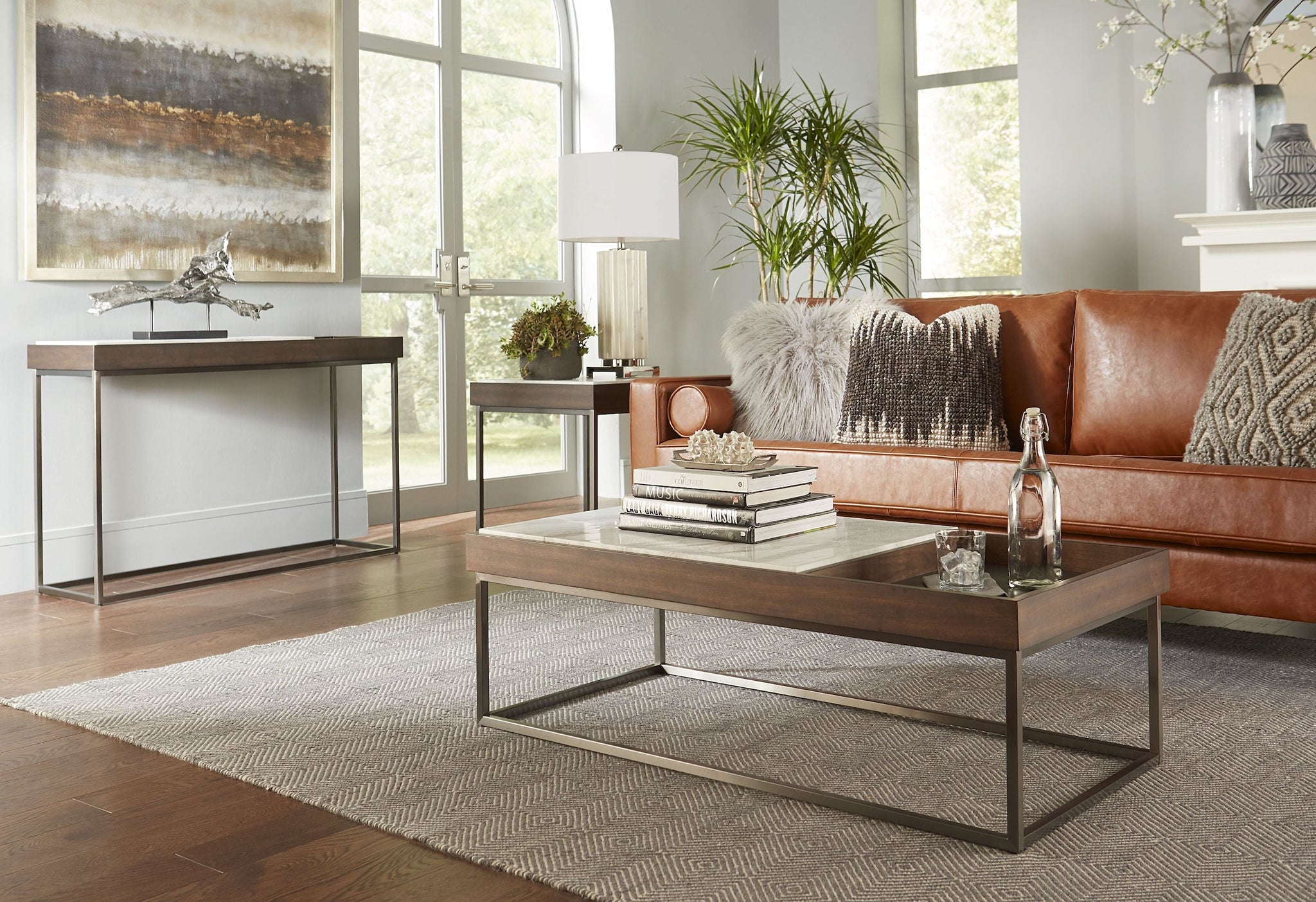 Table d'appoint Ennis en sable brun