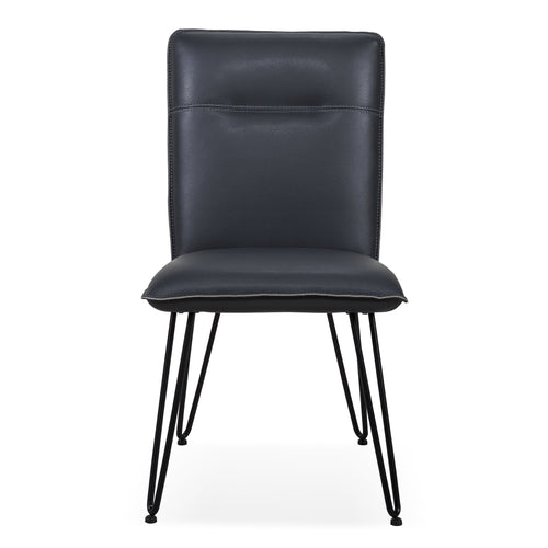 Chaise de salle à manger moderne à pieds demi-épingle, coloris cobalt, lot de 2