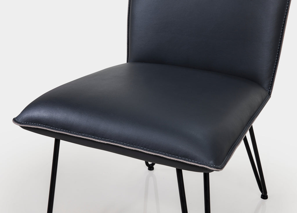 Chaise de salle à manger moderne à pieds demi-épingle, coloris cobalt, lot de 2
