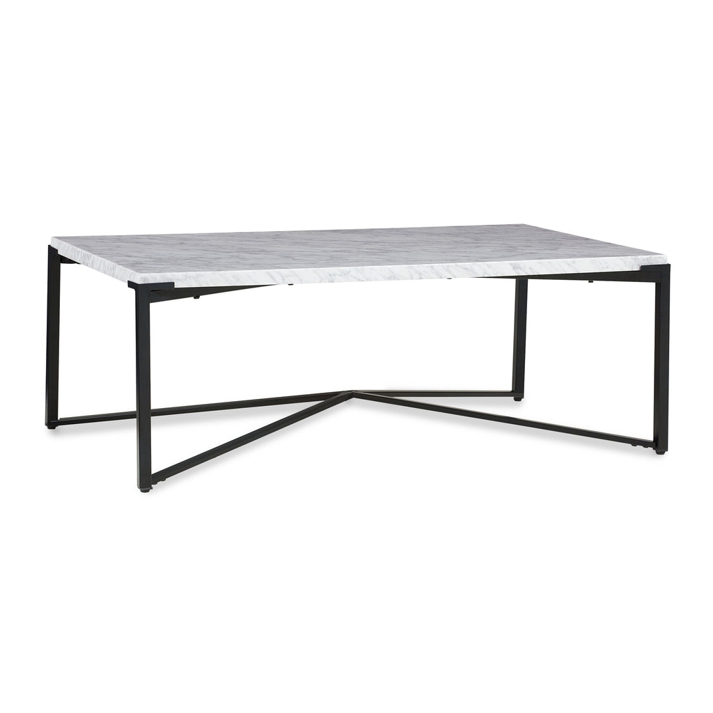 Table basse Saxon en marbre de Carrare avec finition noire mate