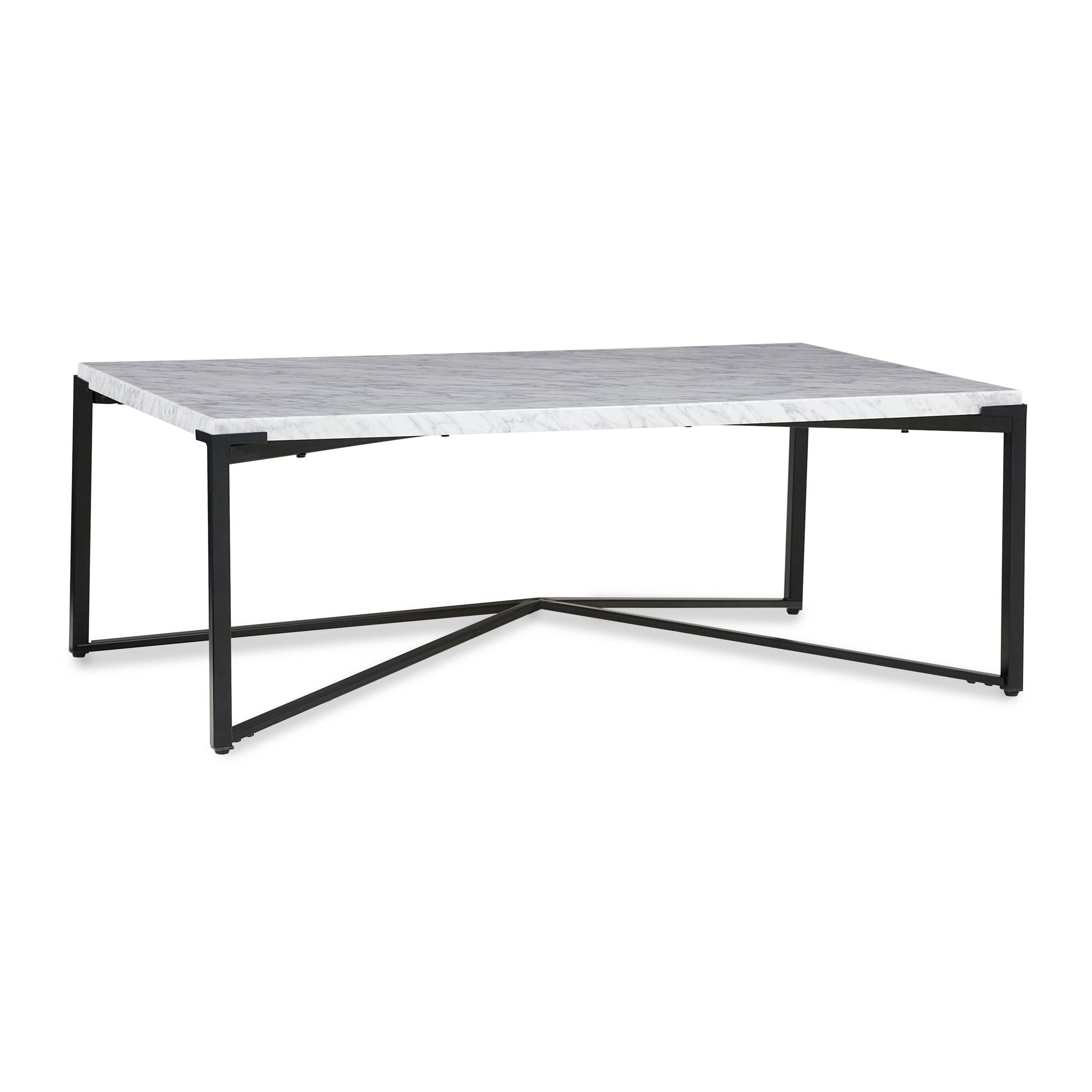 Table basse Saxon en marbre de Carrare avec finition noire mate