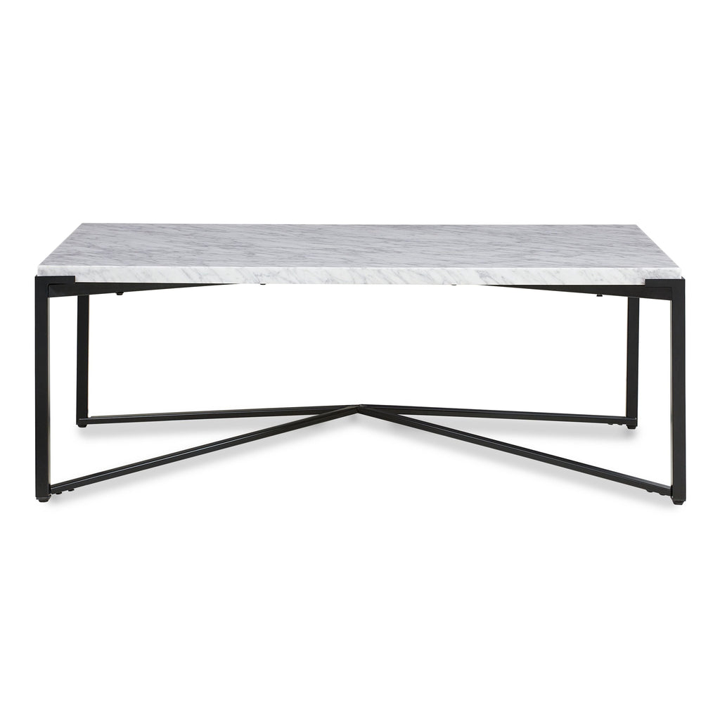 Table basse Saxon en marbre de Carrare avec finition noire mate